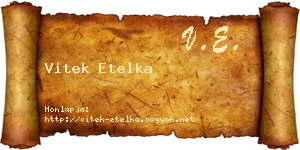 Vitek Etelka névjegykártya